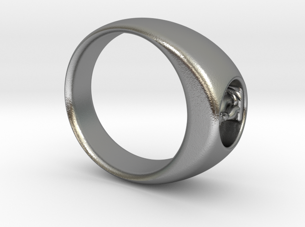 Ø0.716 inch/Ø18.19 Mm Cuddle Cat Ring in Natural Silver
