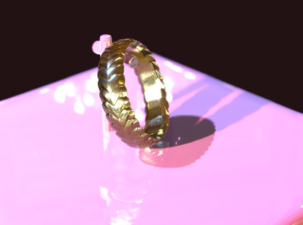 Hearts ring 15 mm in 18k Gold Plated Brass