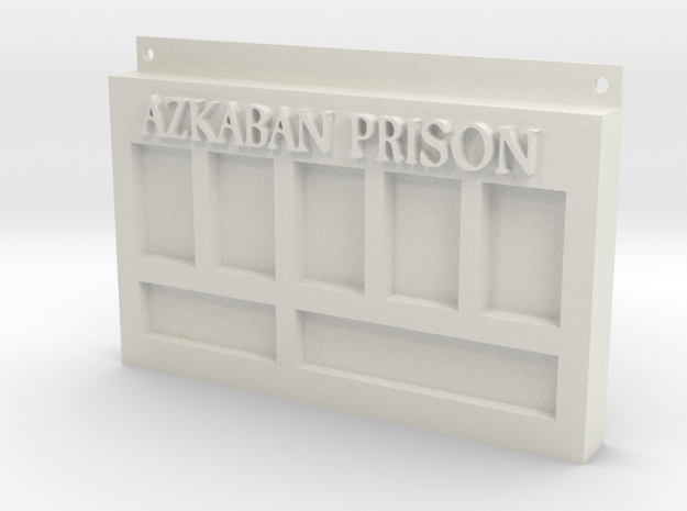 Azkaban Prison Sign in White Natural Versatile Plastic