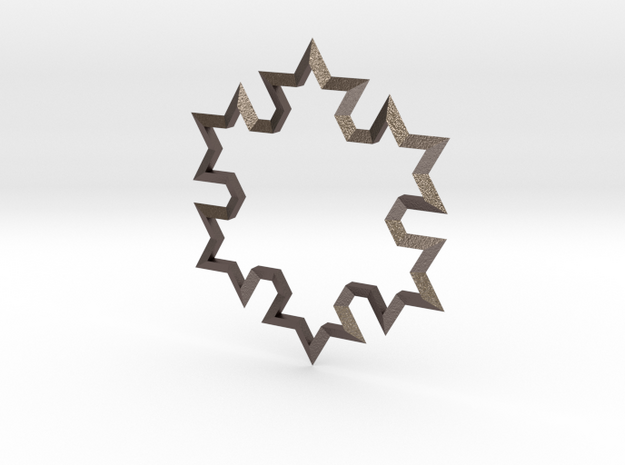 SnowFlake in Polished Bronzed Silver Steel