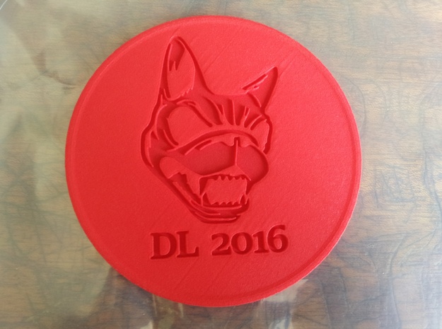 Download Dog Drinks Coaster in Red Processed Versatile Plastic