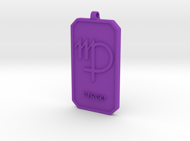 Zodiac Dogtag/KeyChain-VIRGO in Purple Processed Versatile Plastic