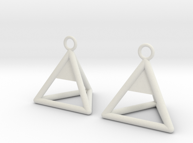 Pyramid triangle earrings Serie 2 type 1 in White Natural Versatile Plastic