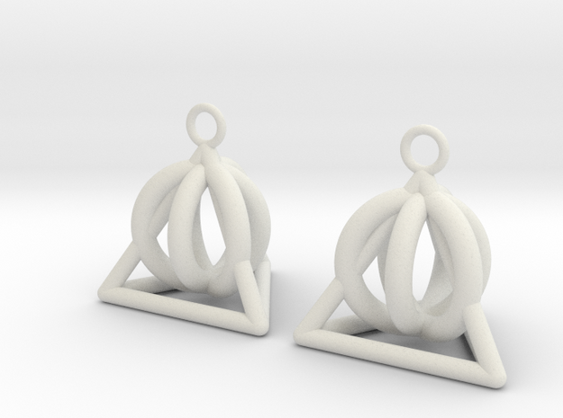  Pyramid triangle earrings serie 3 type 2 in White Natural Versatile Plastic