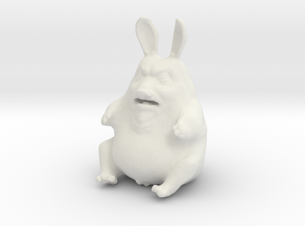 Evil Rabbit  3.4Cm in White Natural Versatile Plastic