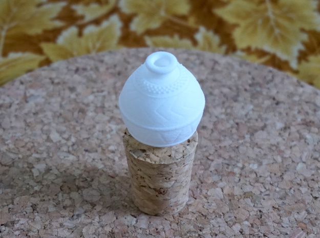 (1/4 scale) African pot themed bottle in White Natural Versatile Plastic