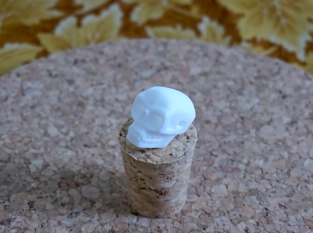 Skull bead (Side threading) in White Processed Versatile Plastic