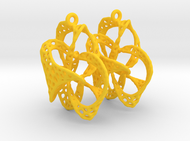 Implosion Earrings in Yellow Processed Versatile Plastic