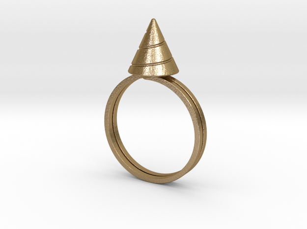Drill-ring (US size #12) in Polished Gold Steel