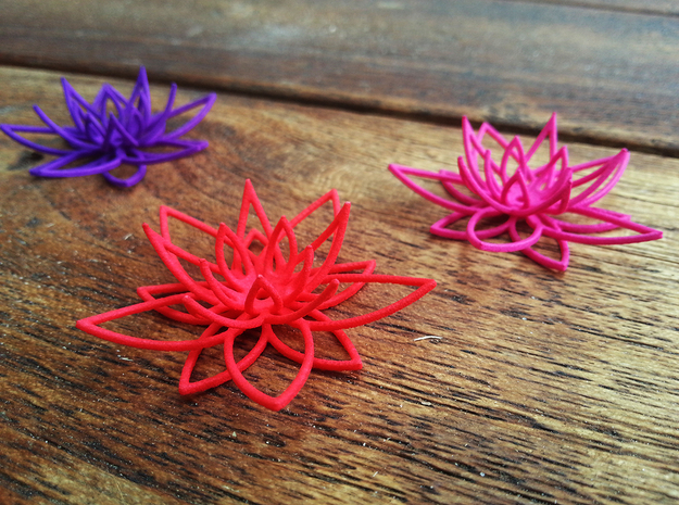 Lotus flower in Red Processed Versatile Plastic