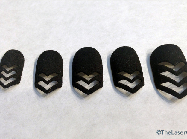 Chevron Nails (Size 0) in Black Natural Versatile Plastic
