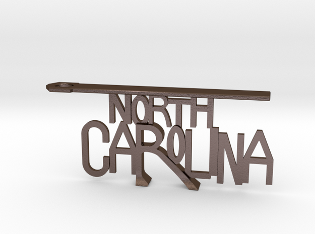 North Carolina Bottle Opener Keychain in Polished Bronze Steel