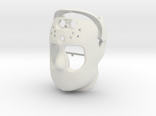 Robot Face in White Natural Versatile Plastic