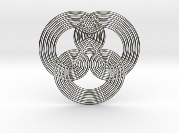  0529 Motion Of Points Around Circle (5cm) #006 in Fine Detail Polished Silver