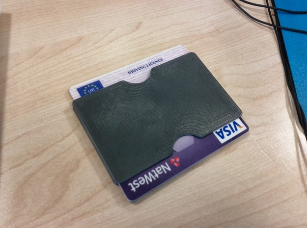 Slimline 3 card wallet in Black Natural Versatile Plastic