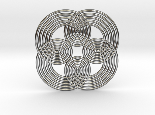 0544 Motion Of Points Around Circle (5cm) #021 in Fine Detail Polished Silver