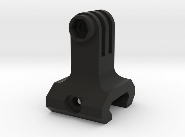 Picatinny to GoPro adapter at 90 degrees in Black Natural Versatile Plastic