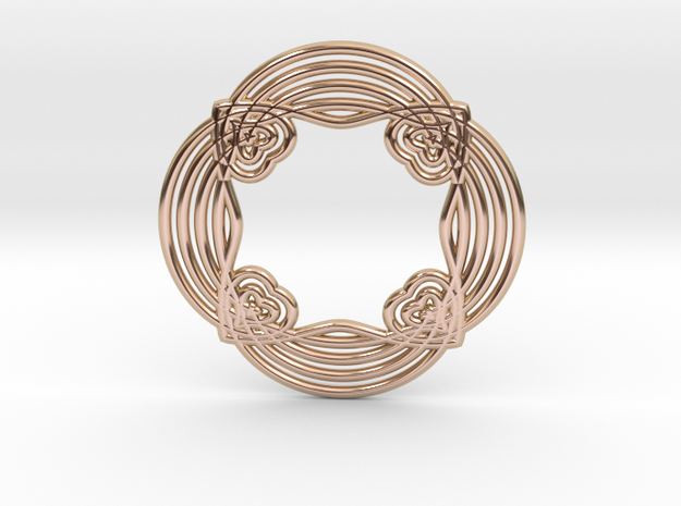 0551 Motion Of Points Around Circle (5cm) #028 in 14k Rose Gold Plated Brass