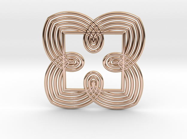 0550 Motion Of Points Around Circle (5cm) #027 in 14k Rose Gold Plated Brass