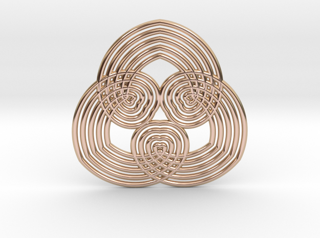 0554 Motion Of Points Around Circle (5cm) #031 in 14k Rose Gold Plated Brass