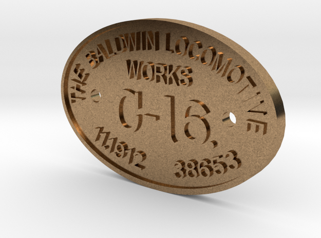 3/4" Scale C-16 Builders Plate in Natural Brass