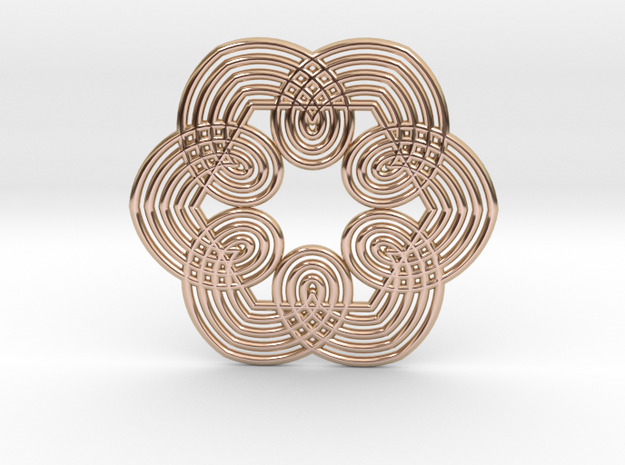 0555 Motion Of Points Around Circle (5cm) #032 in 14k Rose Gold Plated Brass