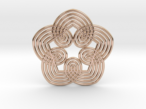 0556 Motion Of Points Around Circle (5cm) #033 in 14k Rose Gold Plated Brass