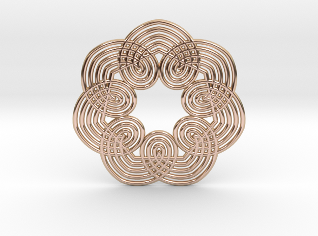 0559 Motion Of Points Around Circle (5cm) #036 in 14k Rose Gold Plated Brass