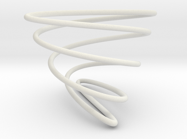 Math Spring (Lissajou Curve) in White Natural Versatile Plastic