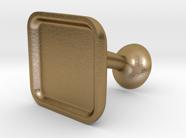 Custom Cufflink #02 - Square in Polished Gold Steel