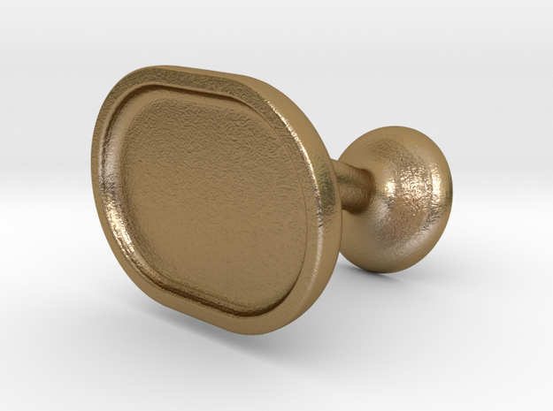 Custom Cufflink #03 - Oval in Polished Gold Steel