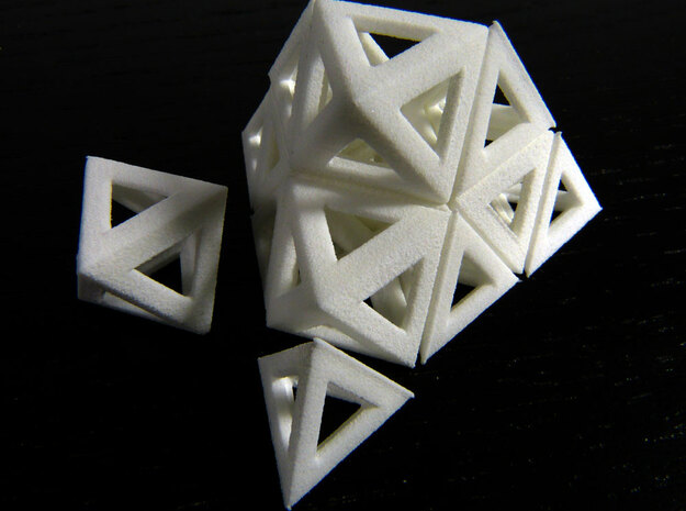 Octahedra and tetrahedra in White Natural Versatile Plastic