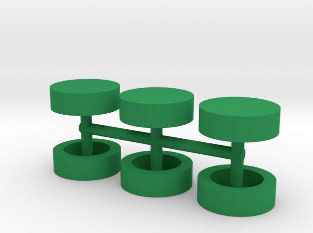 Half-inch Disc Boardgame Counters (x6) in Green Processed Versatile Plastic
