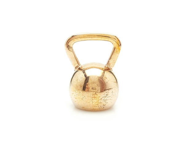 Mini Kettlebell Charm in Polished Bronze