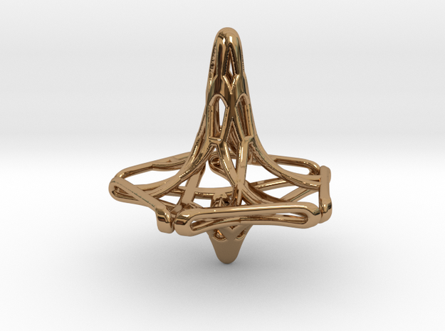 Penta-Fractal Spinning Top in Polished Brass