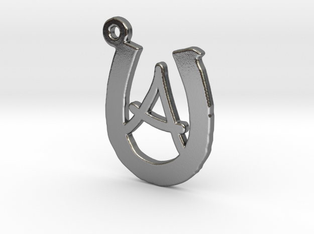 Horseshoe Monogram A in Polished Silver