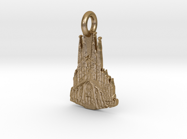 La Sagrada Familia, Barcelona, Spain Charm in Polished Gold Steel