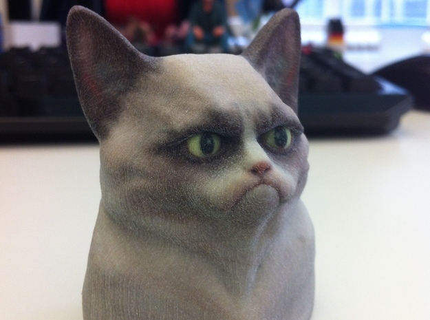 Grumpy Cat Bust in Full Color Sandstone