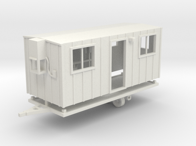 Construction Trailer 1-87 HO Scale WSF in White Natural Versatile Plastic
