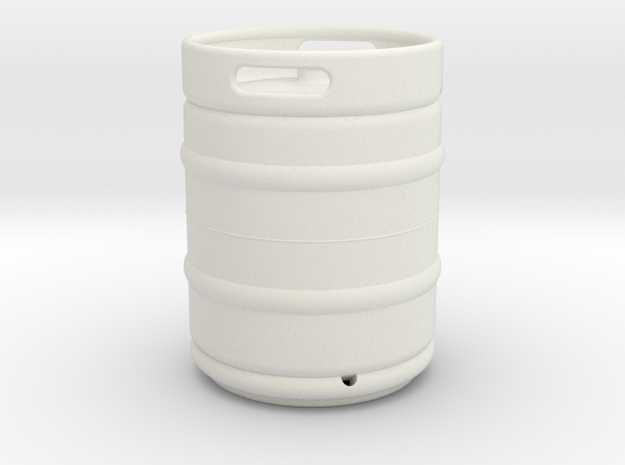 1/10 Scale Beer keg (standard) in White Natural Versatile Plastic