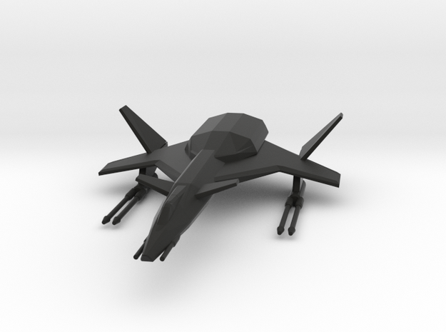 Raptor Space Fighter in Black Natural Versatile Plastic