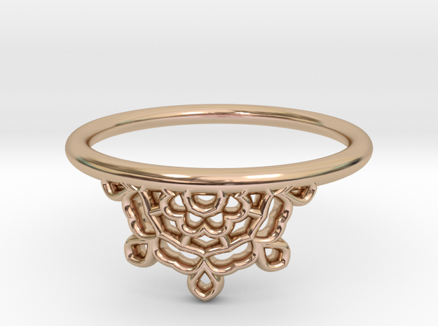 Half Lace Ring - Size 7.5 in 14k Rose Gold Plated Brass: 7.5 / 55.5