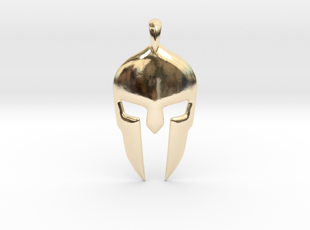 Spartan Helmet Jewelry Pendant in 14K Yellow Gold