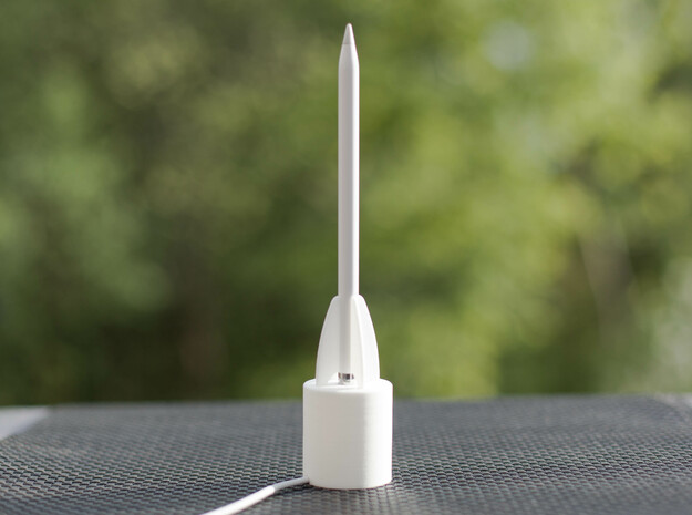 Apple Pencil Rocket Dock in White Processed Versatile Plastic