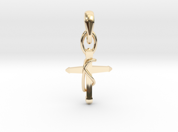 Cross Knot Pendant in 14K Yellow Gold