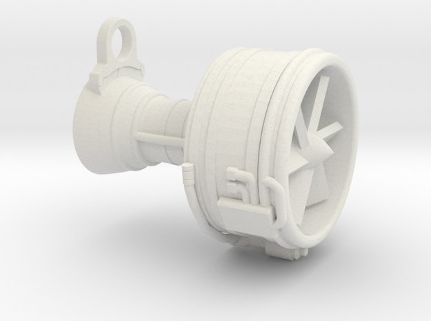 Turbofan Engine Key Fob in White Natural Versatile Plastic