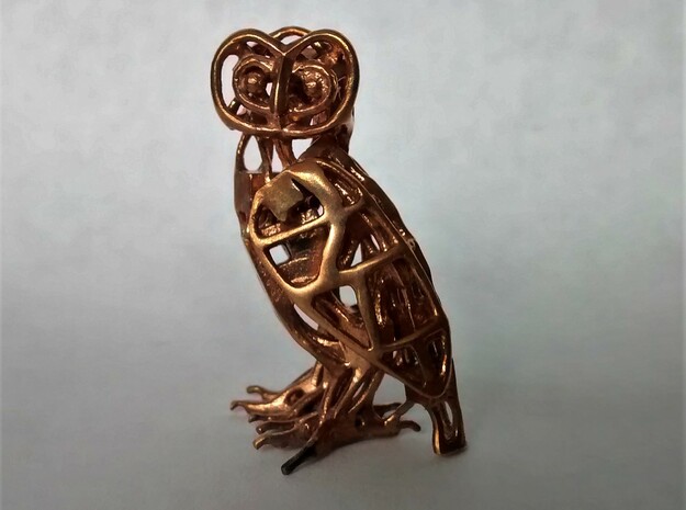 Barn Owl Pendant in Natural Bronze