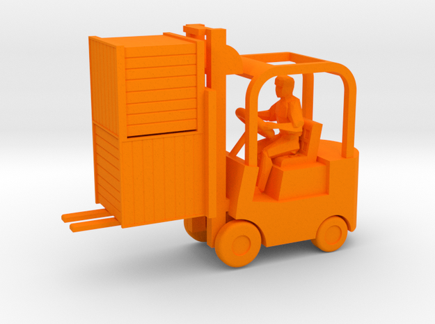 Forklift With Driver & Load - HO 87:1 Scale in Orange Processed Versatile Plastic