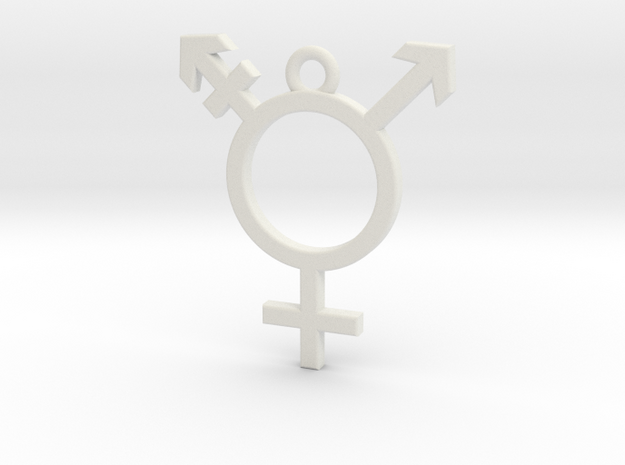 Transgender Pendant in White Natural Versatile Plastic
