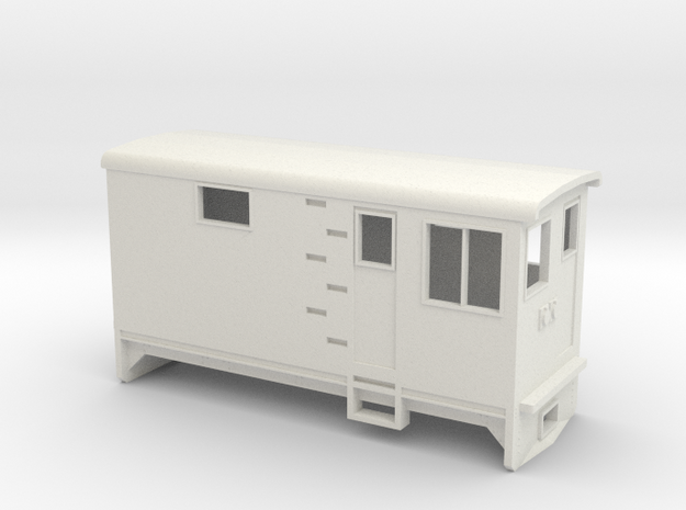 HOn30 Electric Boxcab Locomotive (Kate 1) in White Natural Versatile Plastic